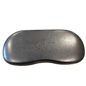 Ray-Ban Black Hard Shell Clamshell Sunglasses Case Grey Felt Lining Logo